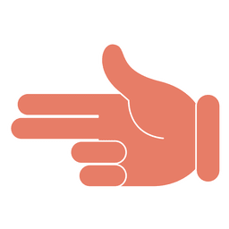 Hand Gun cut out icon PNG Design