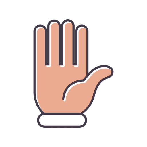 Mano hola gesto dedos icono