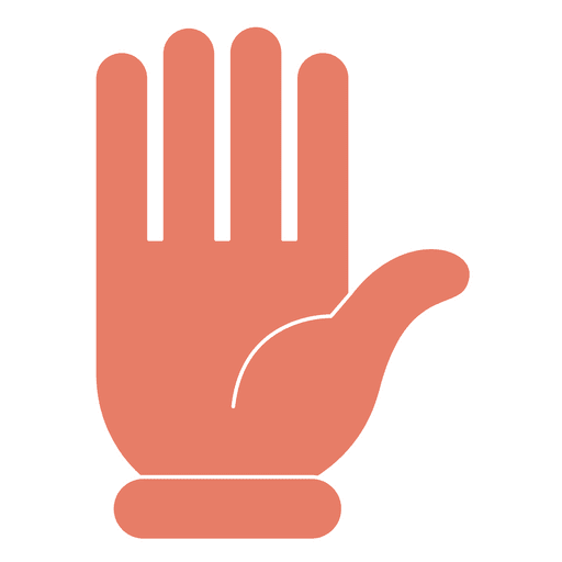 Hand hello gesture fingers thin stroke PNG Design