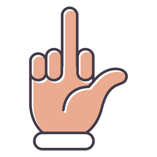 Hand middle finger flat PNG Design
