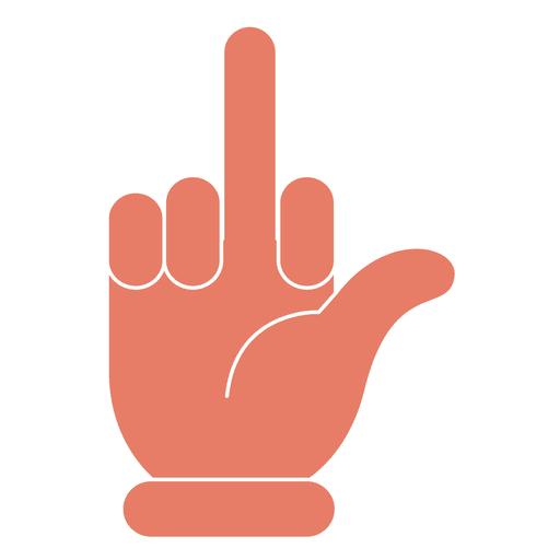 Icono de dedo medio de mano