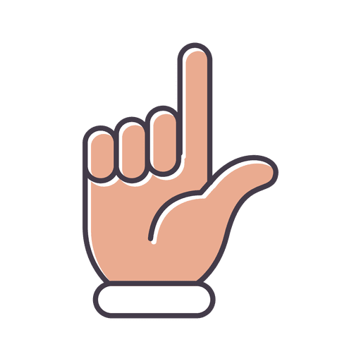 Hand zeigt nach oben Symbol PNG-Design