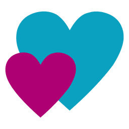 Logotipo de dos corazones Transparent PNG