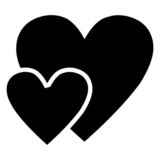 Logo de silueta de dos corazones