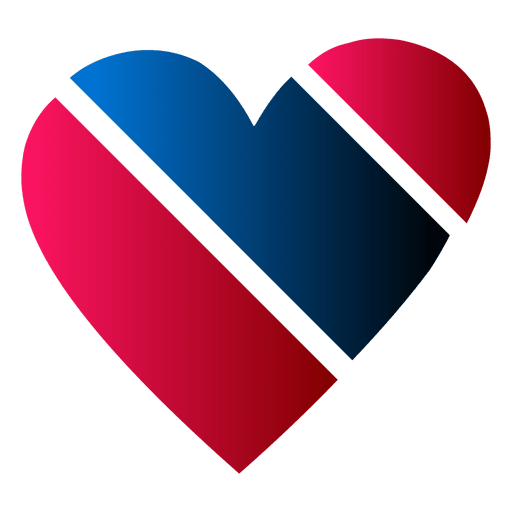Logotipo do coração azul e vermelho Desenho PNG