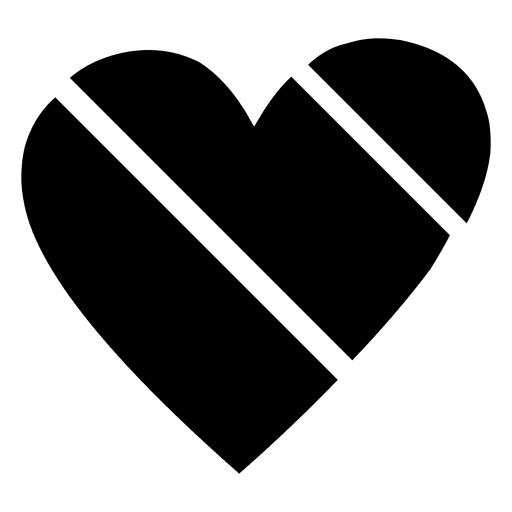 Gestreiftes Herz Logo PNG-Design
