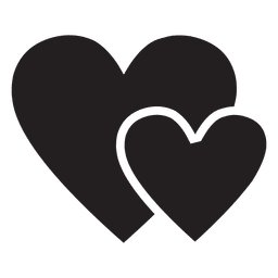Logotipo de corazón con dos corazones Transparent PNG
