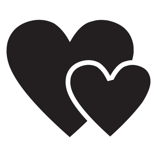 Logotipo de corazón con dos corazones Diseño PNG
