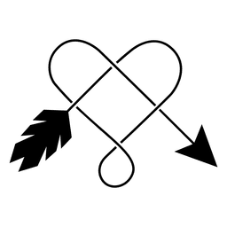 Logotipo o icono de corazón y flecha Diseño PNG