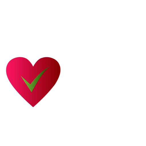 Verificação do logotipo do coração Desenho PNG