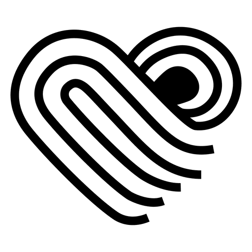 Herz Logo gefaltet PNG-Design