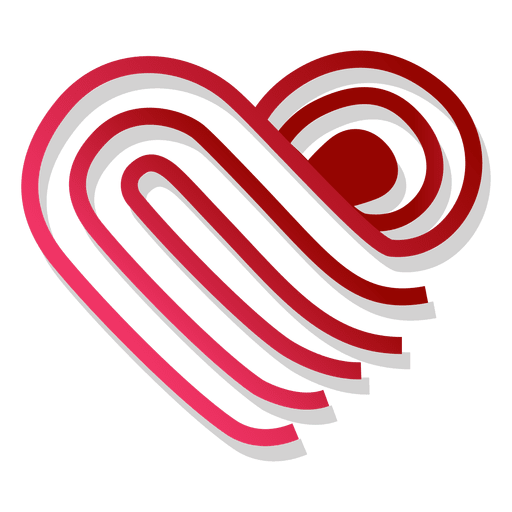 Herz Logo Vorlage gefaltet PNG-Design