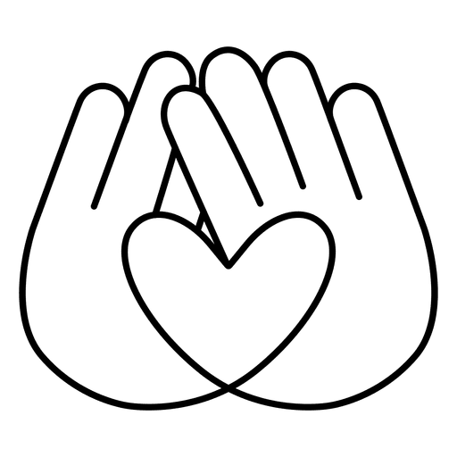 Herz Logo H?nde streicheln PNG-Design