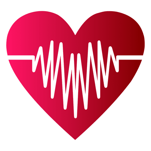 Herz-Logo mit Herzschlag PNG-Design