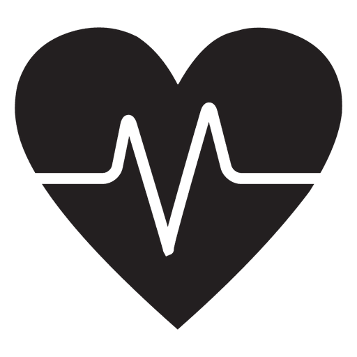Herz Logo Vorlage mit Herzschlag PNG-Design