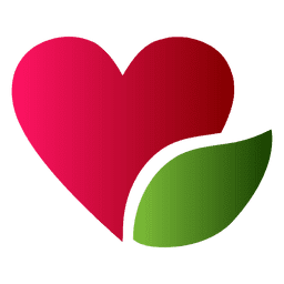 Logotipo de coração e folha