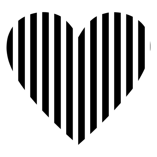 Logotipo de listras pretas em forma de coração Desenho PNG