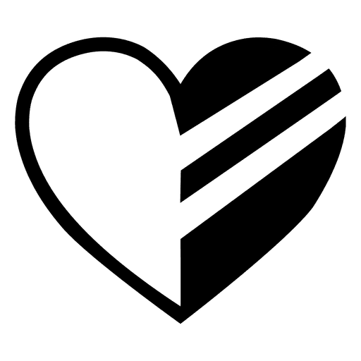 Herz Logo gestreift PNG-Design
