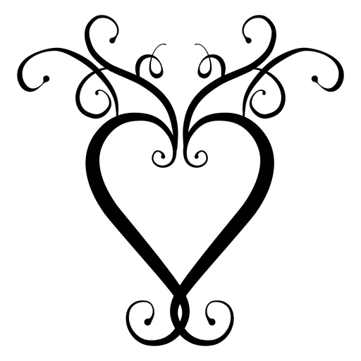 Herz Logo wirbelt PNG-Design