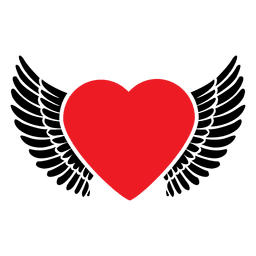 Asas do logotipo do coração Desenho PNG
