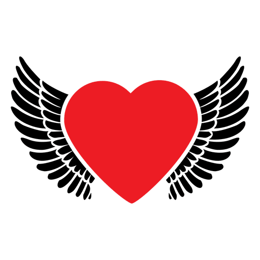 Alas del logo del corazón Diseño PNG
