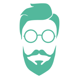 Green hipster man beard PNG Design