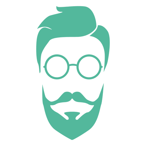 Green hipster man beard PNG Design