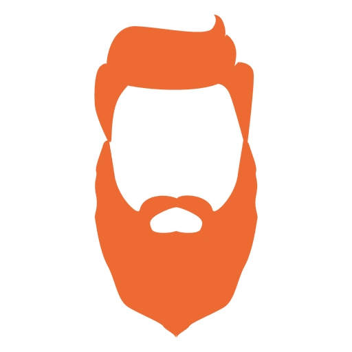Silhueta de barba de homem hipster