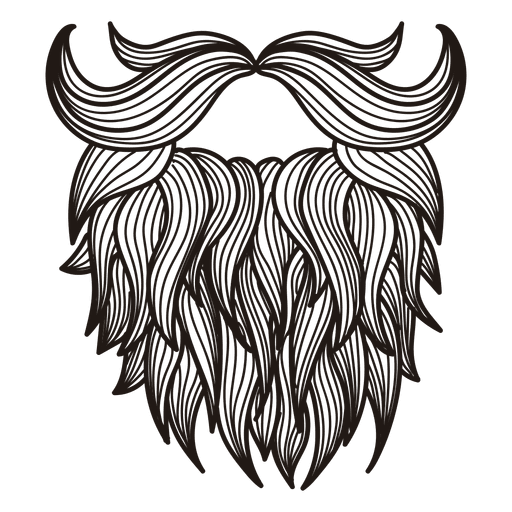 Illustrated hipster moustache beard PNG Design