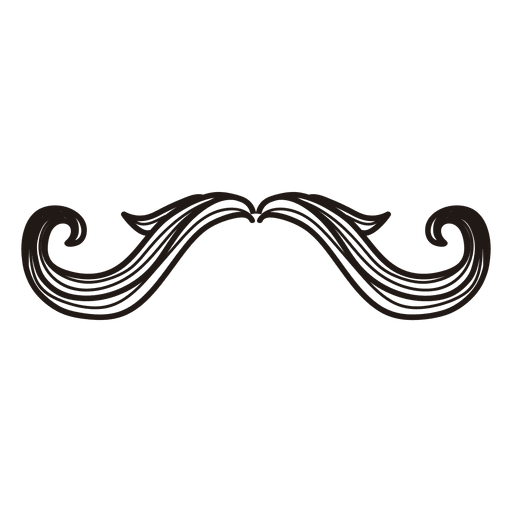 Hipster moustache hand drawn PNG Design