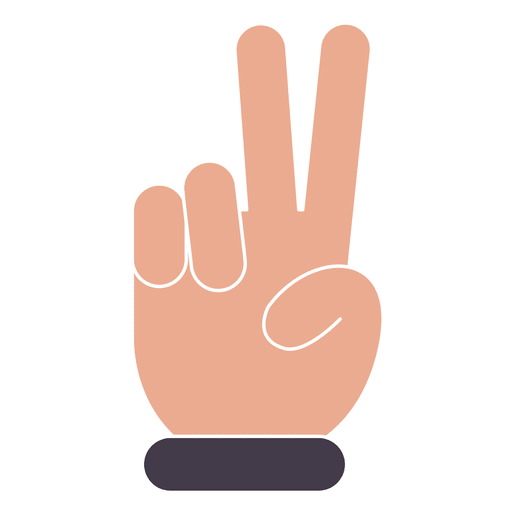 Friedensfinger Hand mit Schlaganfall PNG-Design