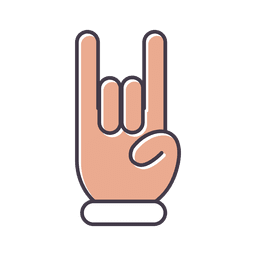 Rock dedos mano trazo grueso Diseño PNG