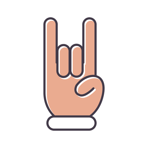 Rock Finger Hand dicken Strich PNG-Design