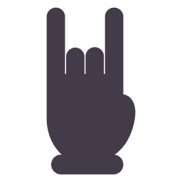Rock fingers hand silhouette PNG Design