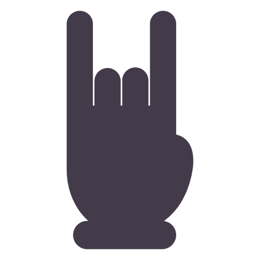 Rock fingers hand silhouette PNG Design