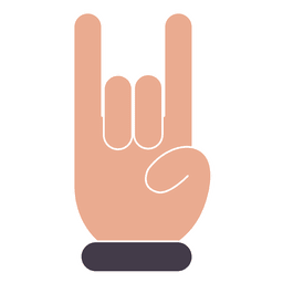 Rock fingers hand with white stroke PNG Design Transparent PNG