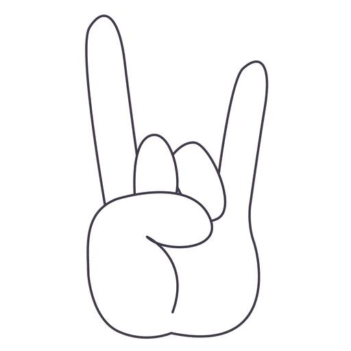 Hand doing the rock sign PNG Design