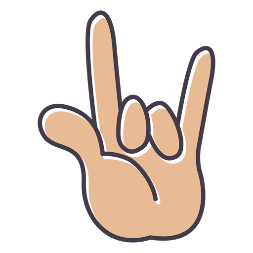 Rock fingers hand cartoon PNG Design