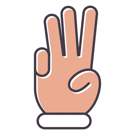 Hand showing three fingers PNG Design