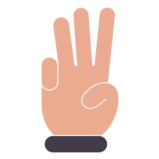 Mano de tres dedos Diseño PNG