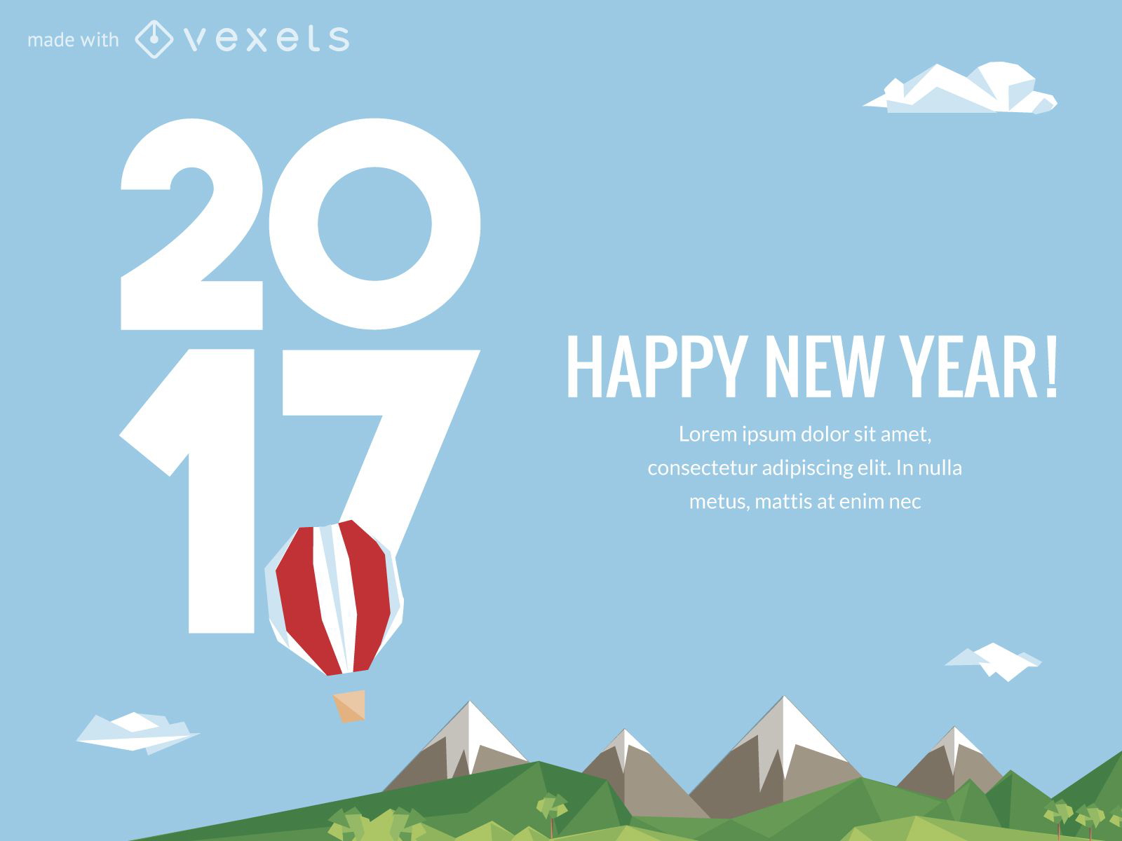 Ilustración de celebración de año nuevo 2017