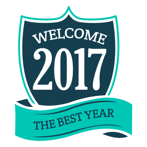 Etiqueta de insignia azul año nuevo 2017 Diseño PNG