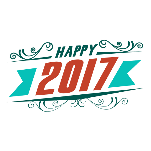 Happy 2017 new year badge label PNG Design