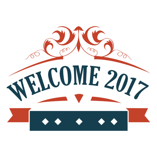 Bem-vindo etiqueta do emblema de ano novo 2017 Desenho PNG