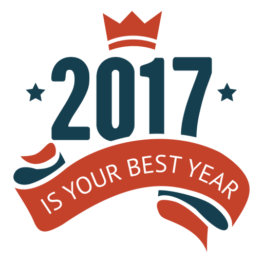 2017 Mejor etiqueta de insignia de año nuevo Diseño PNG