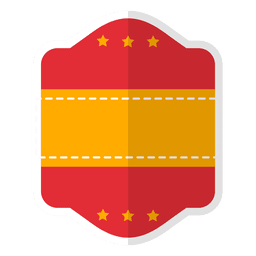 Flat red badge label PNG Design