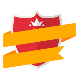 Red and yellow badge label ribbon PNG Design