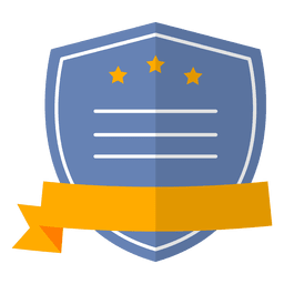 Flat badge with ribbon PNG Design