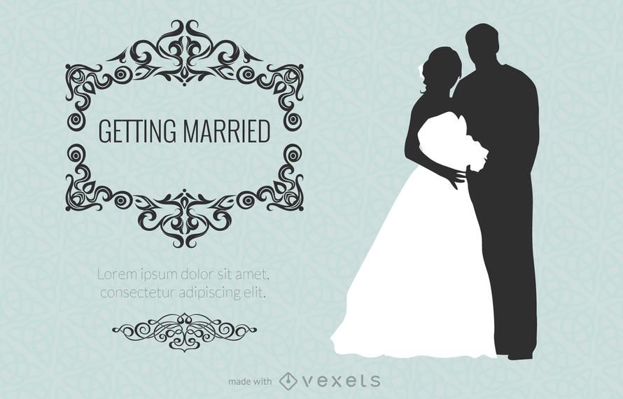 Design de cartão de casamento Design de cartão de casamento