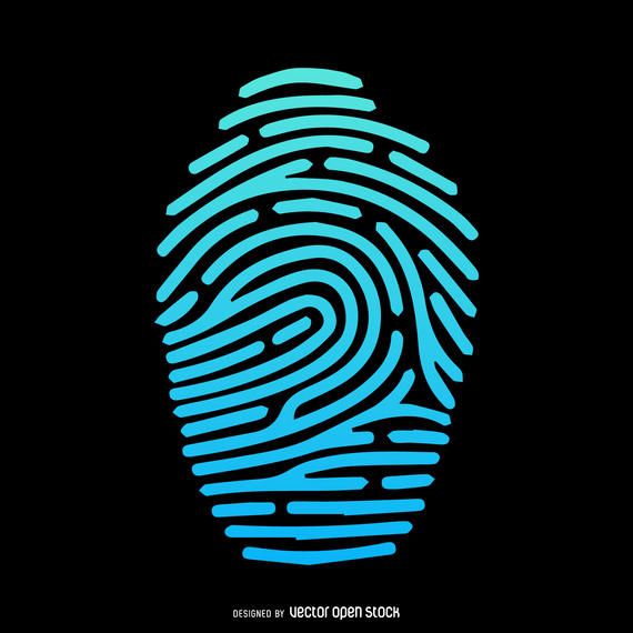 Fingerprint illustration gradient silhouette Fingerprint illustration gradient silhouette
